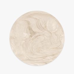 Ruggable 8’ Round Marble Golden Ivory Rug With Pad. (96” diameter). 