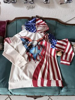 WE ARE AMERICANS RED WHITE BLUE CHRISTIAN GOD JESUS Hoodie