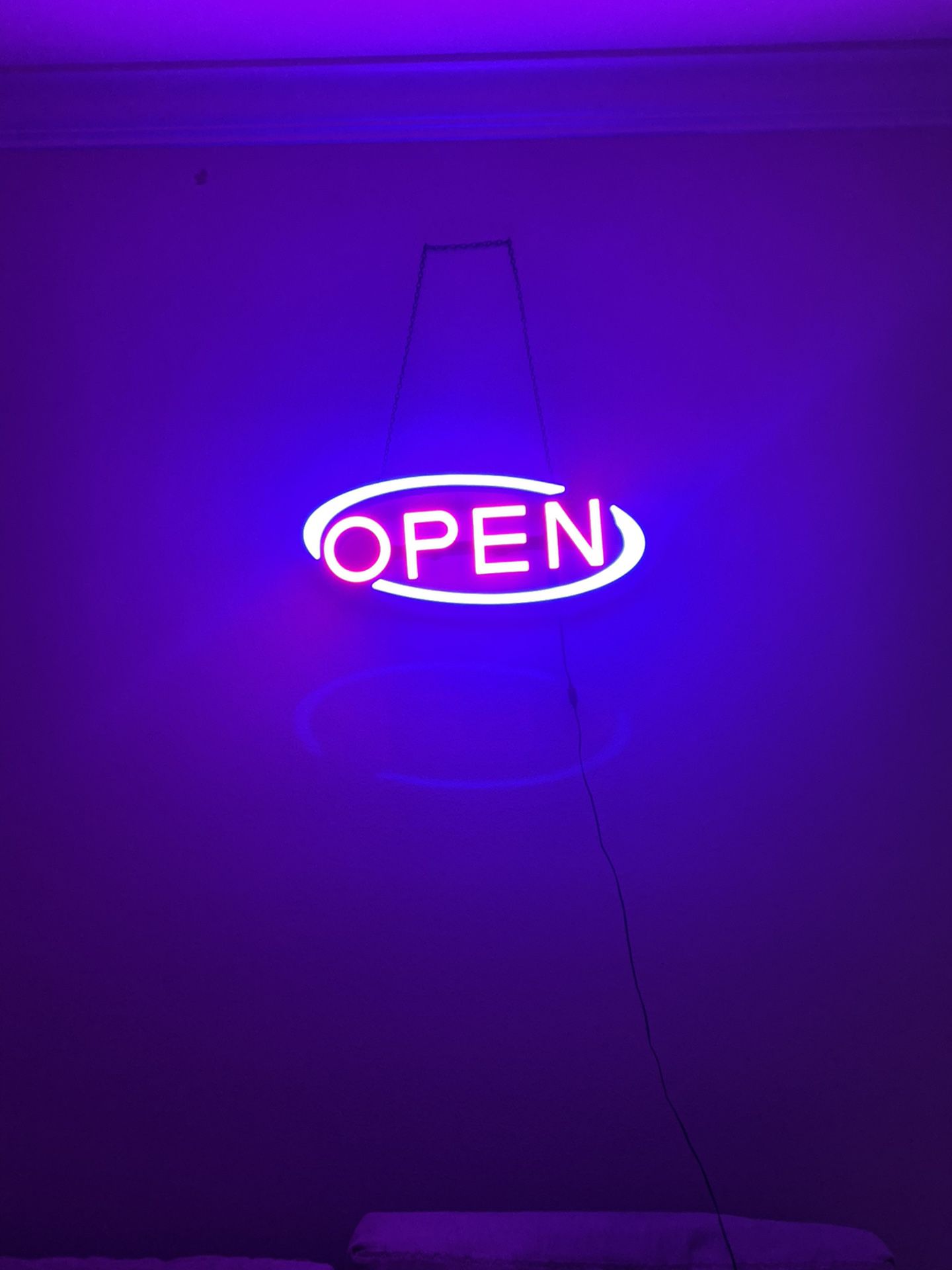 Rotating Neon OPEN Sign