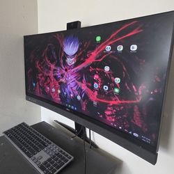 Dell C3422WE 34.1" QHD Wide 1440p WQHD Curved Screen Edge WLED LCDBluetooth keyboard and mouse