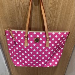 DOONEY & BOURKE Pink Polka Dot Shopper Tote Bag