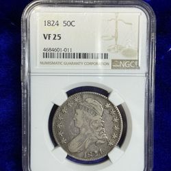 1824 Bust Half Dollar NGC VF25