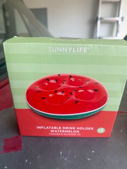 Unopened Sunny life inflatable drink holder watermelon