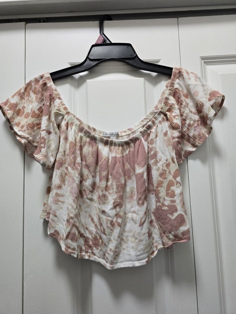 Charlotte Russe Off The Shoulder Crop Top Size S