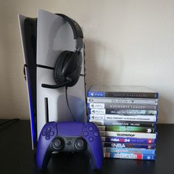 PS5 Slim (Disc) + Cooling System + 12 Game Mega Bundle (Hogwarts, FF7, RE8)
