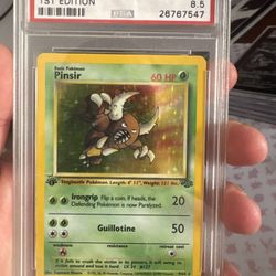 PSA 8.5 Jungle Pinsir 1st Edition (Scratch Error Card)