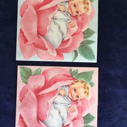 Vintage Rare 1940’s Baby Shower / Gift Wrapping Paper 