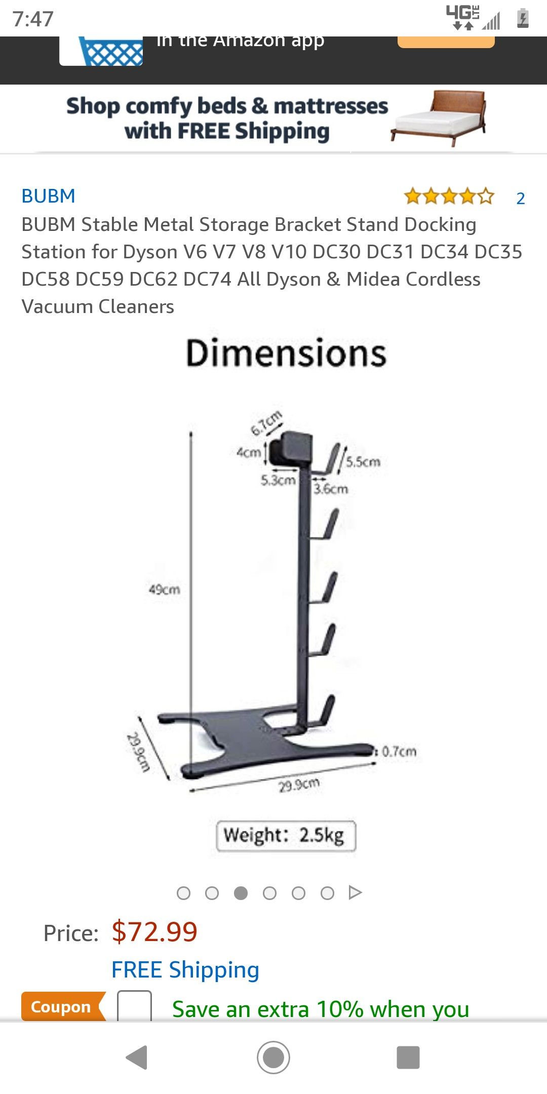 BUBM Dyson Vacuum Cleaner Storage Stand