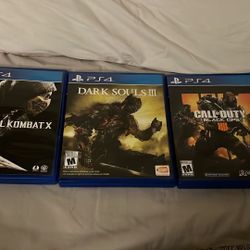 PS4 Games Bundle ( Call Of Duty Black Ops 4 + Mortal Kombat X + Dark Souls 3)