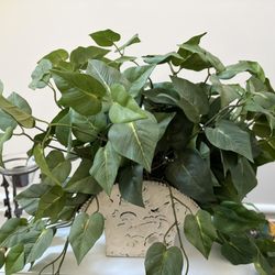 2large Artificial Plants In Tin Pots 