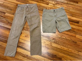Men’s size 32 x 34 pants and 32 waist shorts
