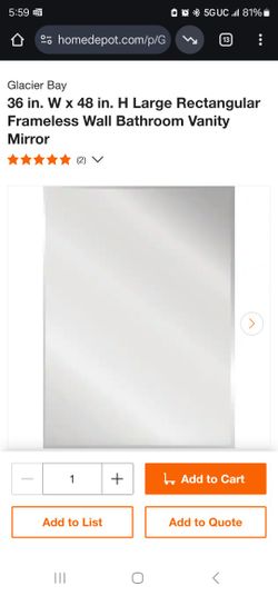 Glacier Bay 36 in. W x 48 in. H Large Rectangular Gym Frameless Mirror