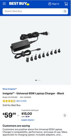 Universal Laptop Charger 65 Watt