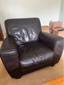 Large leather armchair