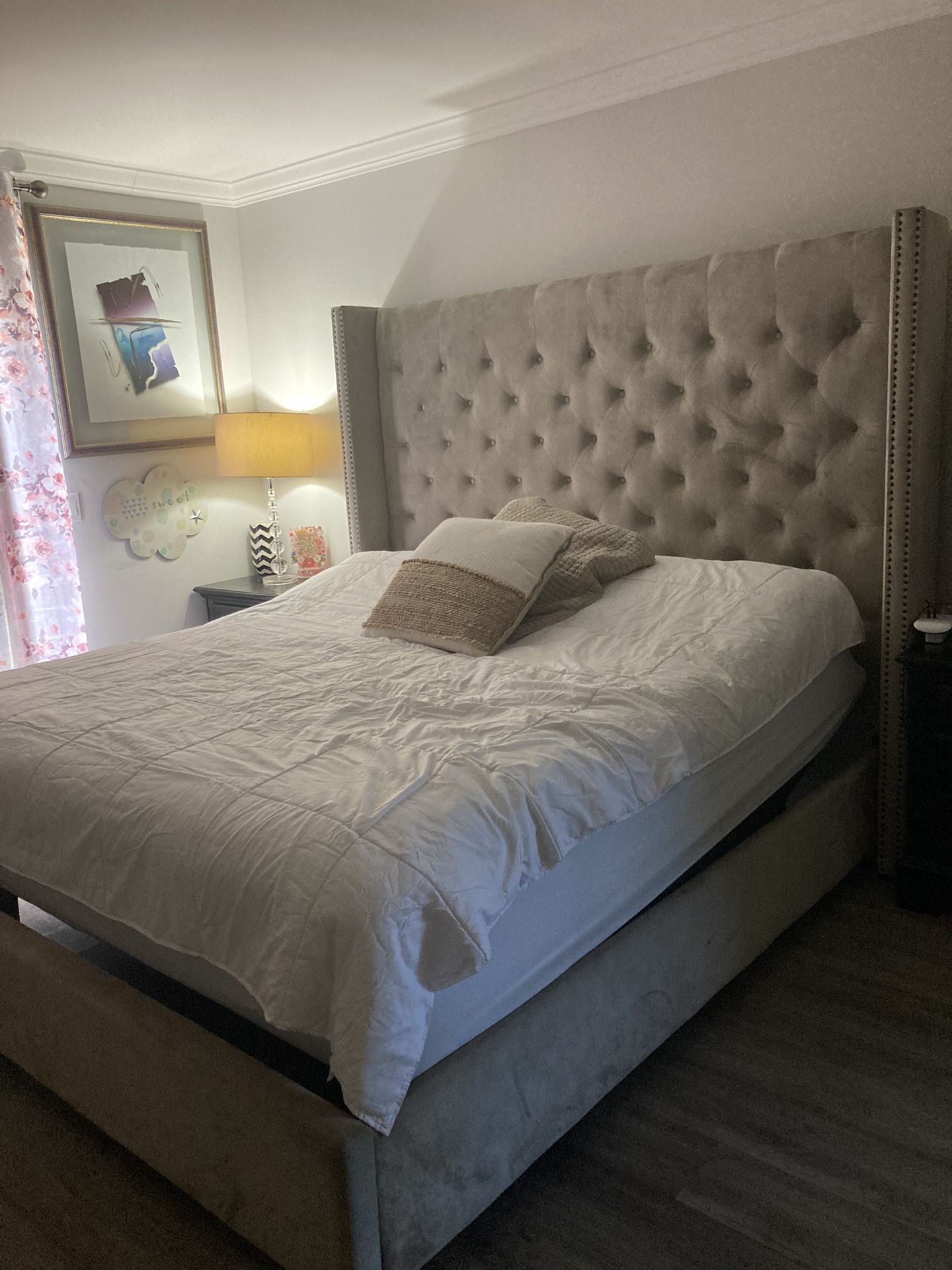 Grey King Size Bed