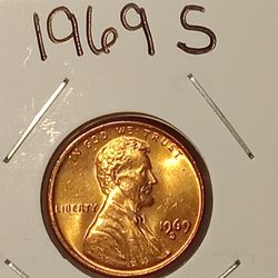 #257 Penny 1969 S Coin 