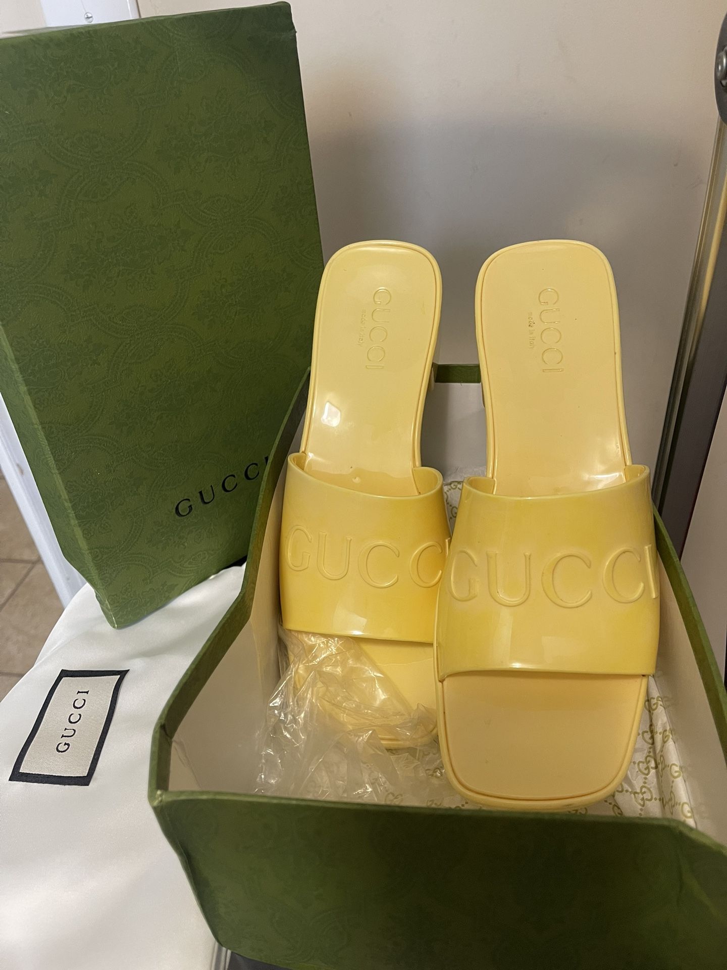 Yellow Heel Slides