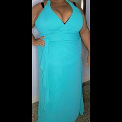 David’s Bridal Teal Blue Plus Size Bridesmaid Dress Size 22