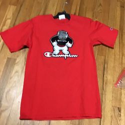 Vintage Men’s Red Embroidery Champions Bulldog Logo Size Medium Execellet Condition 