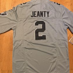 Jeanty Grey Silver Patch Raiders Men Jersey 