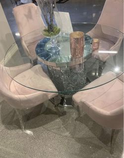 Table Set - Glass & Glitter Table 👑