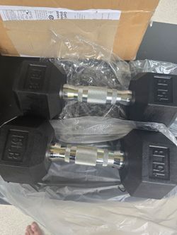 Amazon Basics 15 lb Hex Dumbbells – Pair
