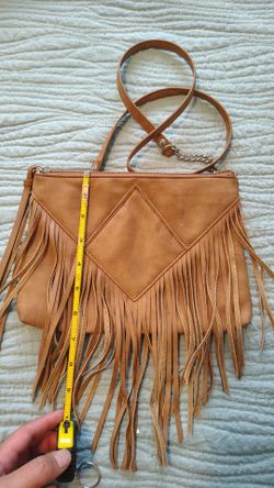 Tan Fringe Crossbody Bag