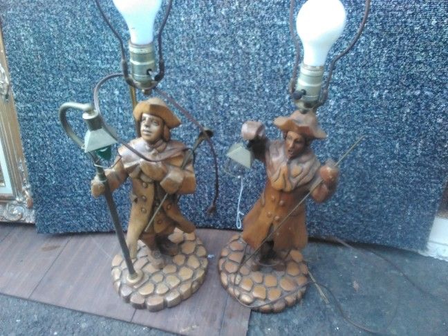 Antique Benjamin Franklin And Paul Revere Lamps