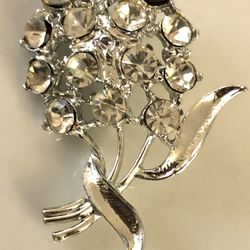 Vintage Stemmed Flower Brooch