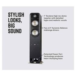 Polk Audio Signature Series S55 Floor Standing Speaker – (2) 6.5” Drivers, Stylish Looks, Big Sound,