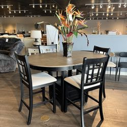  Black/Grey 5PC Counter Height Dining Room Set