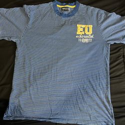 ecko unltd t-shirt blue striped crewneck 2XL