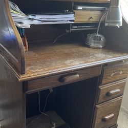 Antique Secretary Roll Top Desk