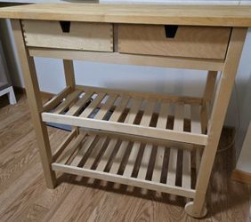 Ikea Forhoja Kitchen Cart, Birch