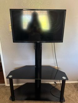 Toshiba Flat Screen TV with Glass Stand