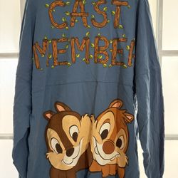 Disney Cast Member Spirit Jersey Chip and Dale Blue Disneyworld Size Large