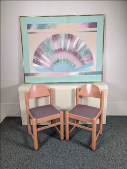 Vintage Pair of Pink & Purple Padova Dining Chairs by Hank Lowenstein