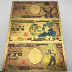 Vegeta (Dragon Ball Z) 24k Gold Plated Banknote Set