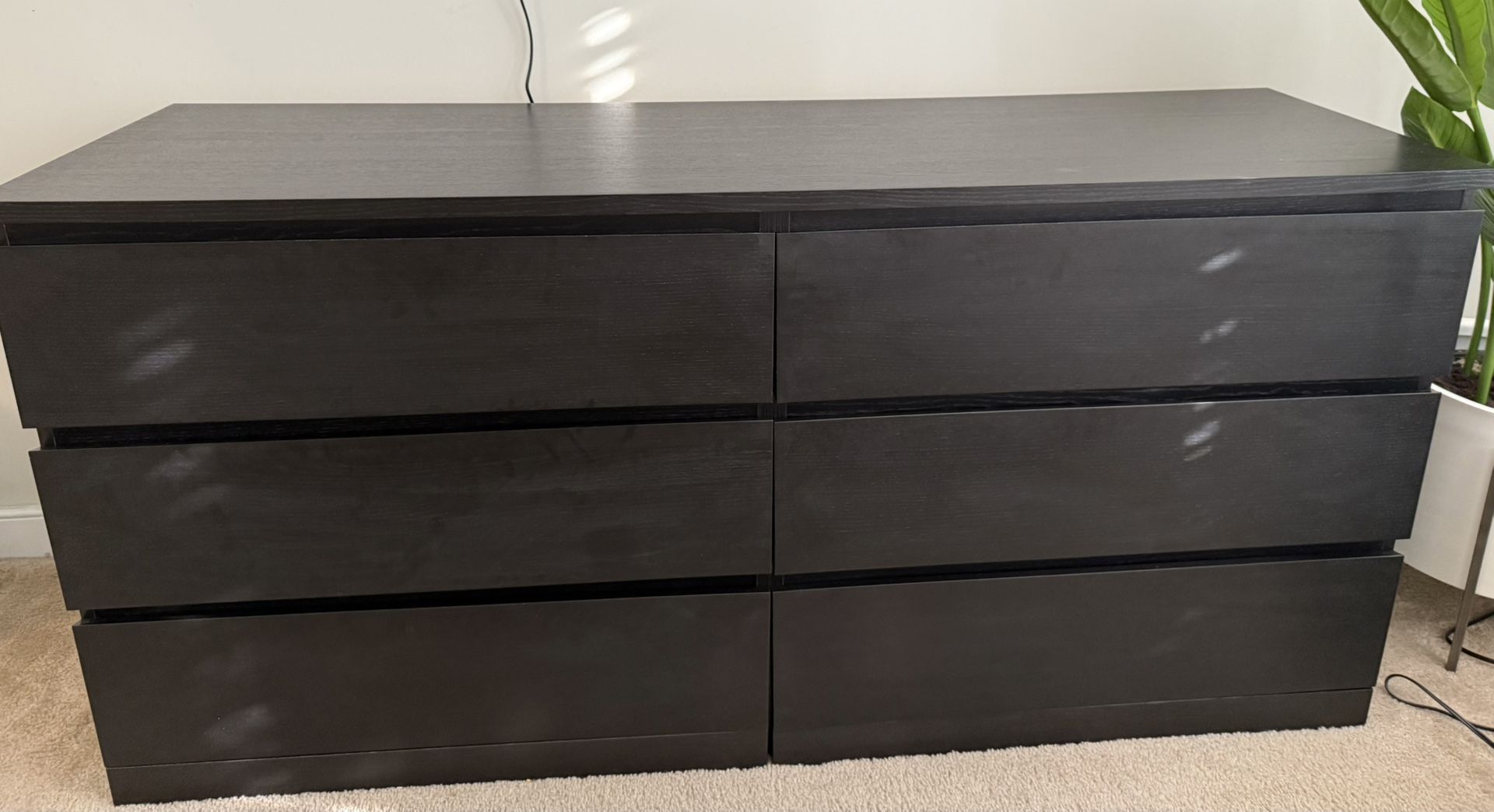 6 Drawer Black Dresser 