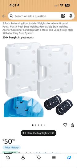 2 pks Swimming pool weight