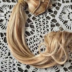 Human Hair Extension Clip On 16" Golden Blonde