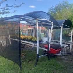 Outdoor greenhouse with nets 