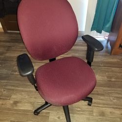 Burgundy High Back Fully Adjustable Rolling Office Chair