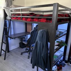 Rooms To Go Kids Dark Gray Twin Loft Bed