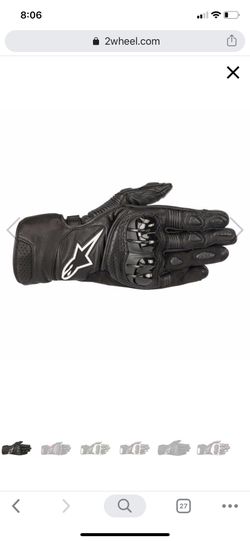 New black leather alpinestar motorcycle gloves