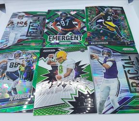 Panini Prism NFL  Cards- LOT of 10(GREEN FOIL)