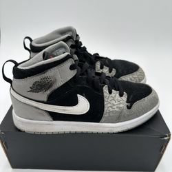 Size 3Y - Nike Kids Air Jordan 1 Mid SE Black Grey DM6215-016