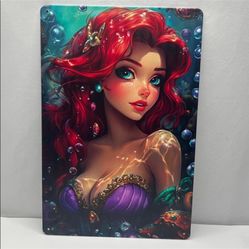 Ariel Mermaid Metal Plate