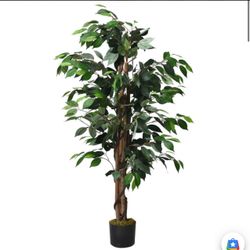All New 4ft Polyester Fabric Artificial Silk Tree In Green