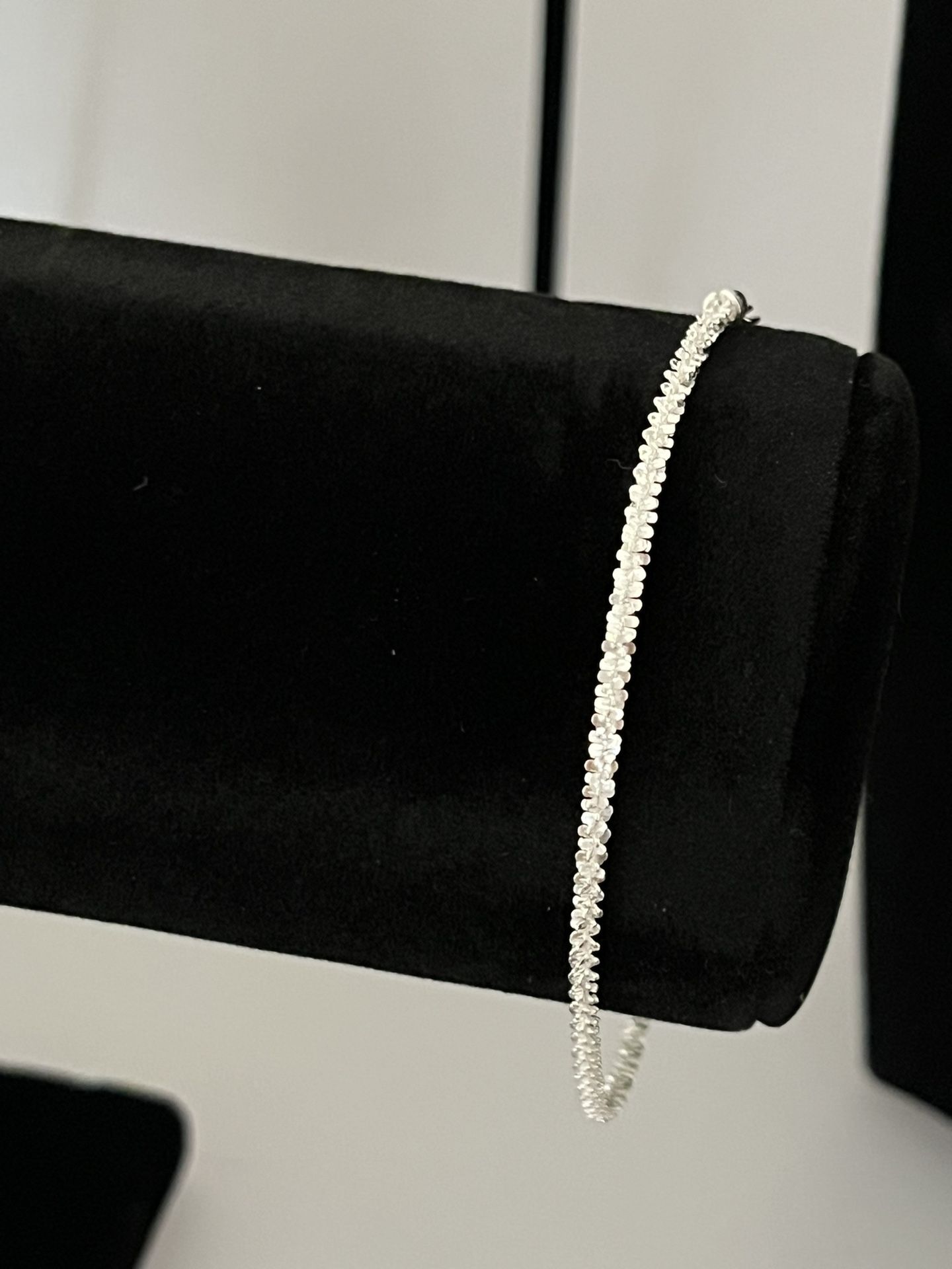 7 Inch And 9 Inch Twisted Rock Sterling Bracelet/ Anklet